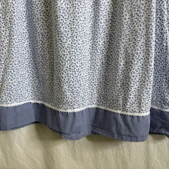 Celestial Dreams Nightgown & Robe Women's Sz 2X/3X Blue & White Floral & Checked - Picture 6 of 12